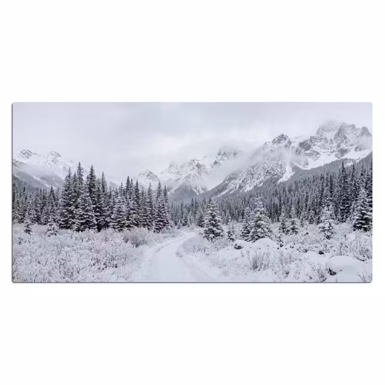 Bureau onderlegger - Weg - Bergen - Sneeuw - Naaldbos - Avontuurlijk — 2