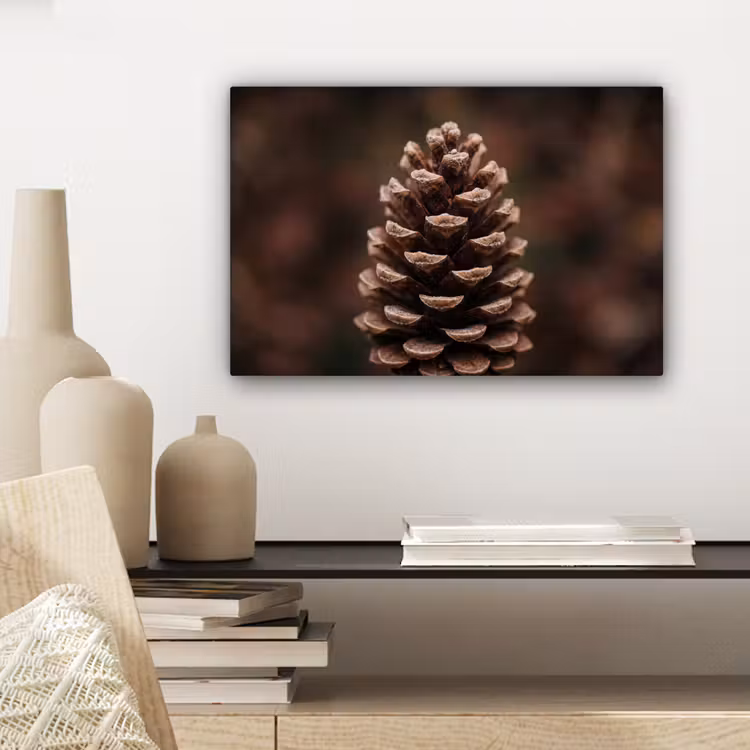 Canvas schilderij - Dennenappel - Bos - Herfst - Bruin - Sfeervol — 5