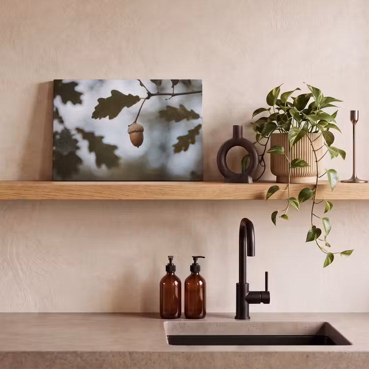 Canvas schilderij - Eikel - Eikenblad - Bos - Herfst - Natuur — 3