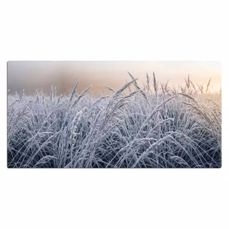 Bureau onderlegger - Rijp - Gras - Kristallen - Winter - Minimalistisch — 2