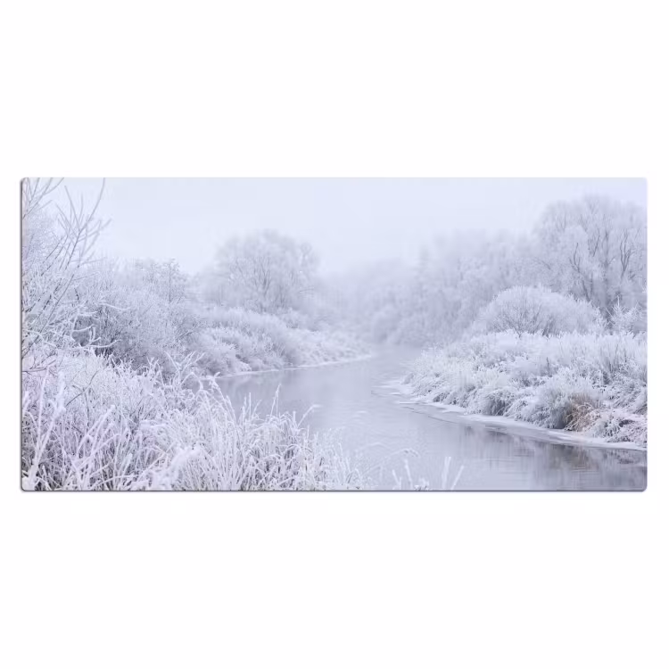 Bureau onderlegger - Rivier - Sneeuw - Bos - Winter - Schilderachtig — 2