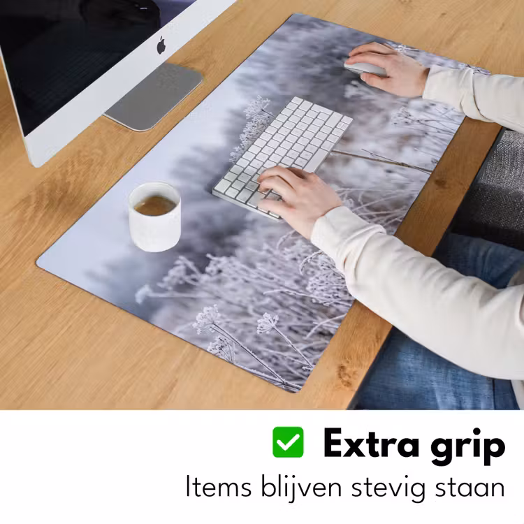 Bureau onderlegger - Schermbloem - Rijp - Kristallen - Winter - Delicaat — 6