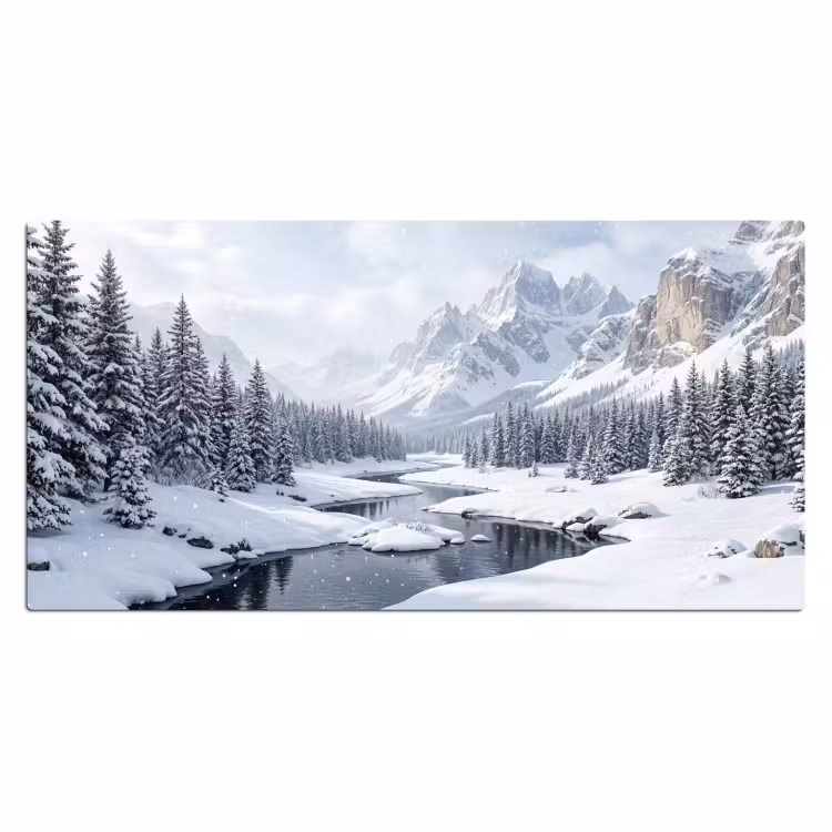 Bureau onderlegger - Sneeuwlandschap - Bergen - Rivier - Winter — 2