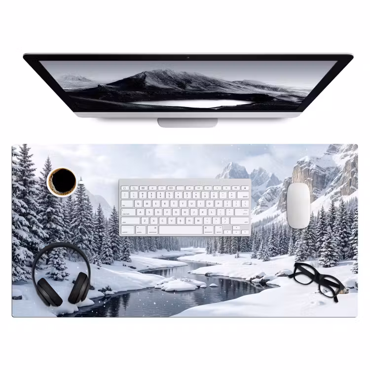 Bureau onderlegger - Sneeuwlandschap - Bergen - Rivier - Winter — 4