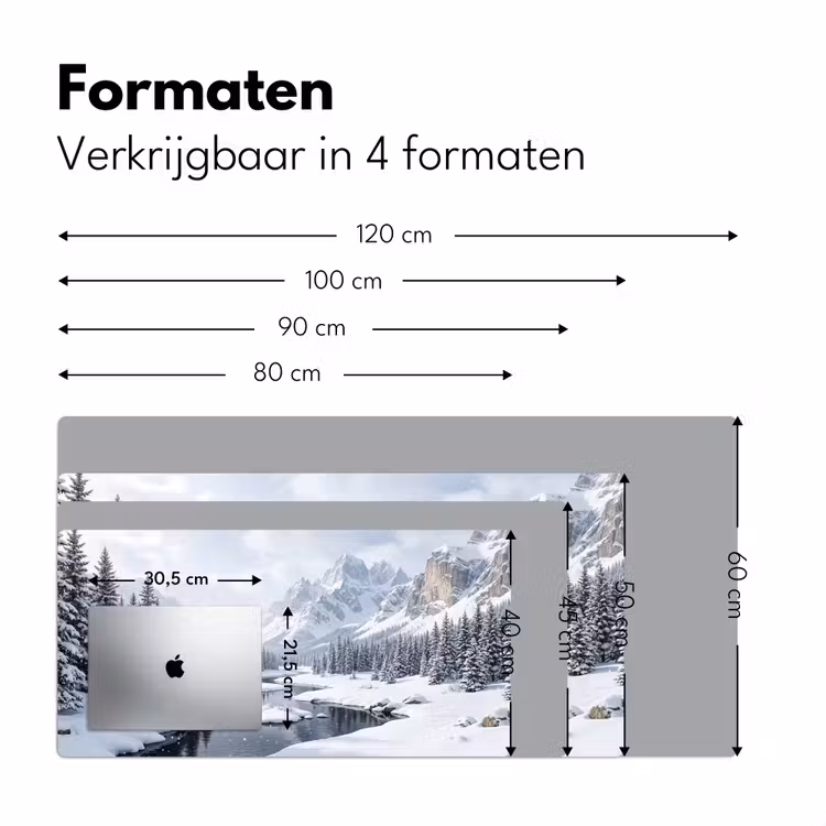 Bureau onderlegger - Sneeuwlandschap - Bergen - Rivier - Winter — 8