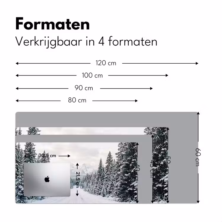 Bureau onderlegger - Weg - Sneeuw - Naaldbos - Winter - Avontuurlijk — 8