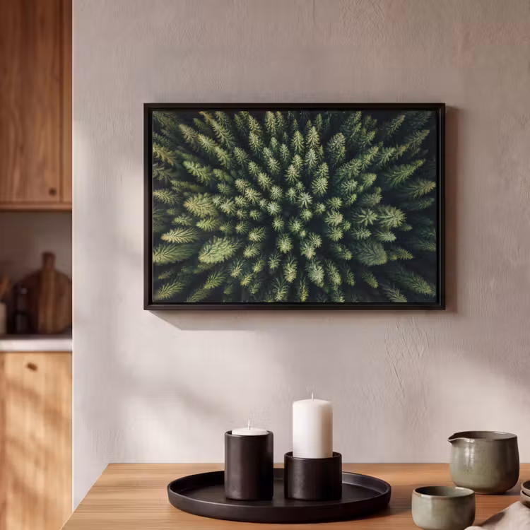 Canvas met lijst - Bomen - Naaldwoud - Structuur — 2