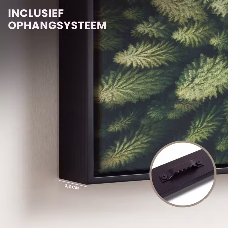 Canvas met lijst - Bomen - Naaldwoud - Structuur — 3