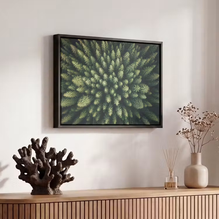 Canvas met lijst - Bomen - Naaldwoud - Structuur — 6