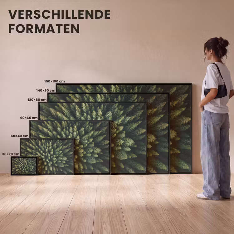 Canvas met lijst - Bomen - Naaldwoud - Structuur — 7