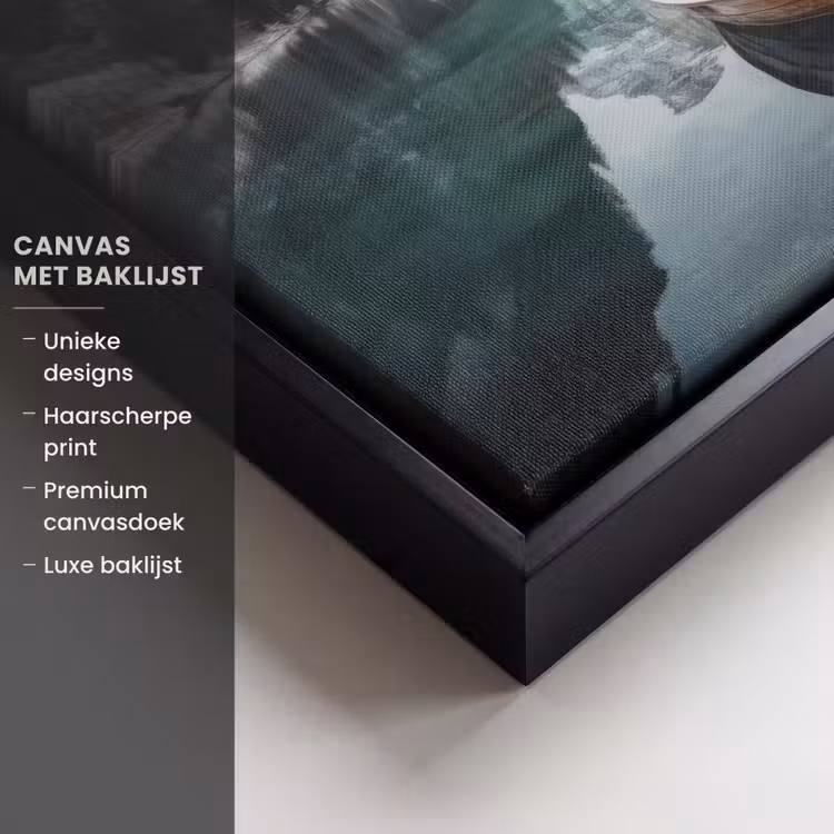 Canvas met lijst - Boot - Bergen - Natuur - Water — 5