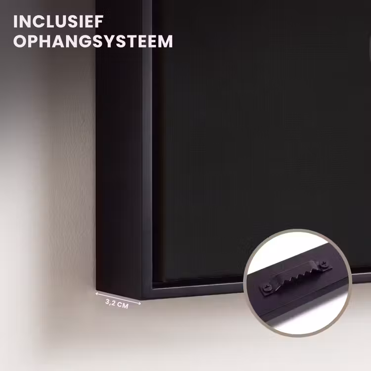 Canvas met lijst - Discoballen - Minimalistisch - Zwart — 3