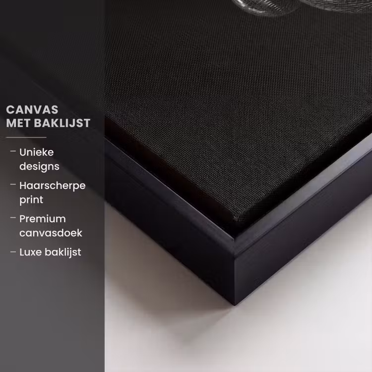 Canvas met lijst - Discoballen - Minimalistisch - Zwart — 5