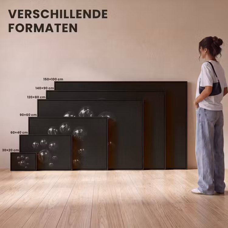 Canvas met lijst - Discoballen - Minimalistisch - Zwart — 7