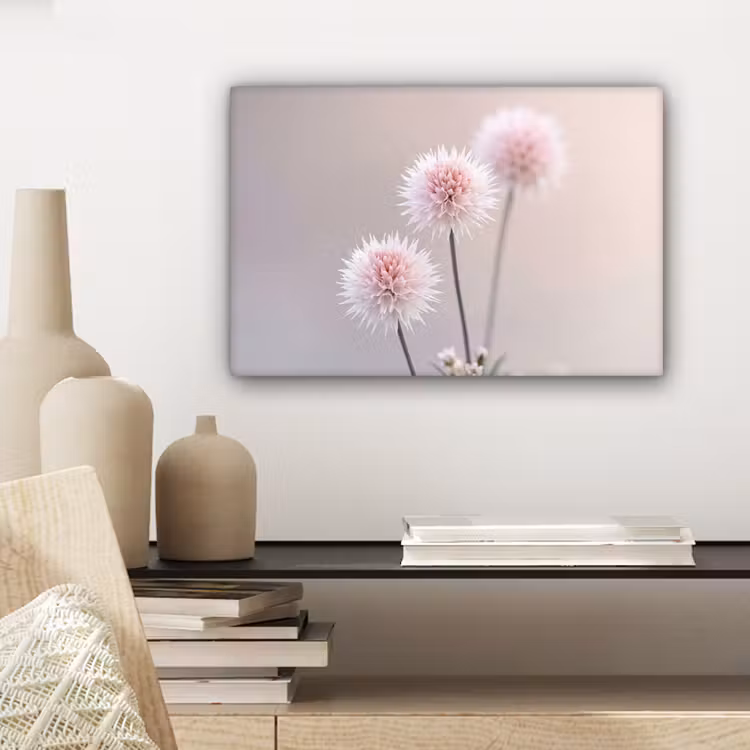 Canvas schilderij - Bloemen - Bollen - Roze — 5