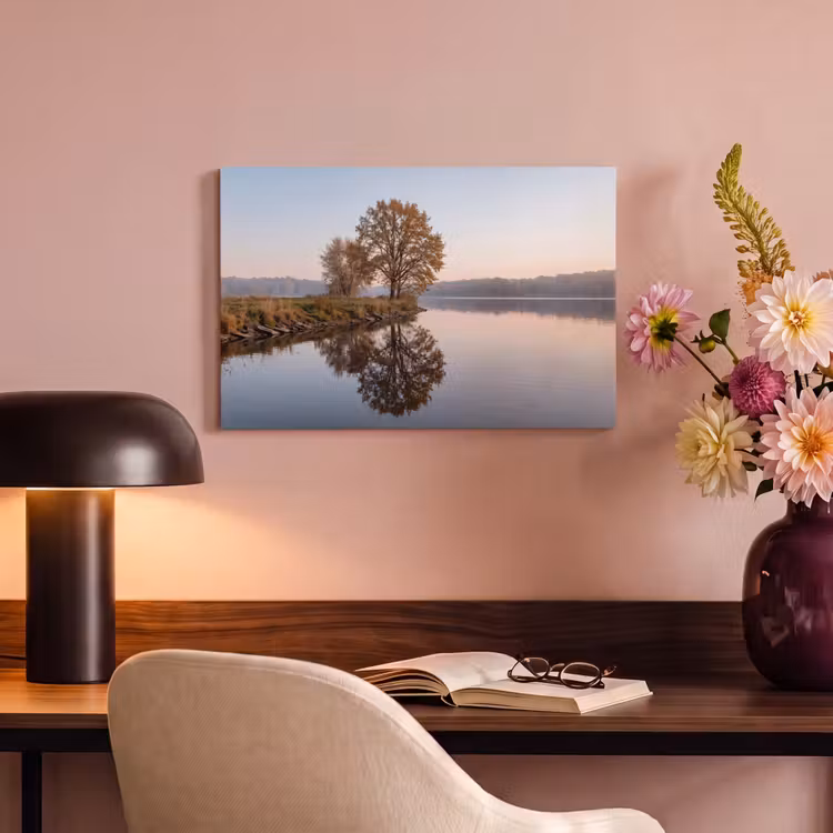 Canvas schilderij - Bomen - Reflectie - Water - Zonsopgang - Serene — 4