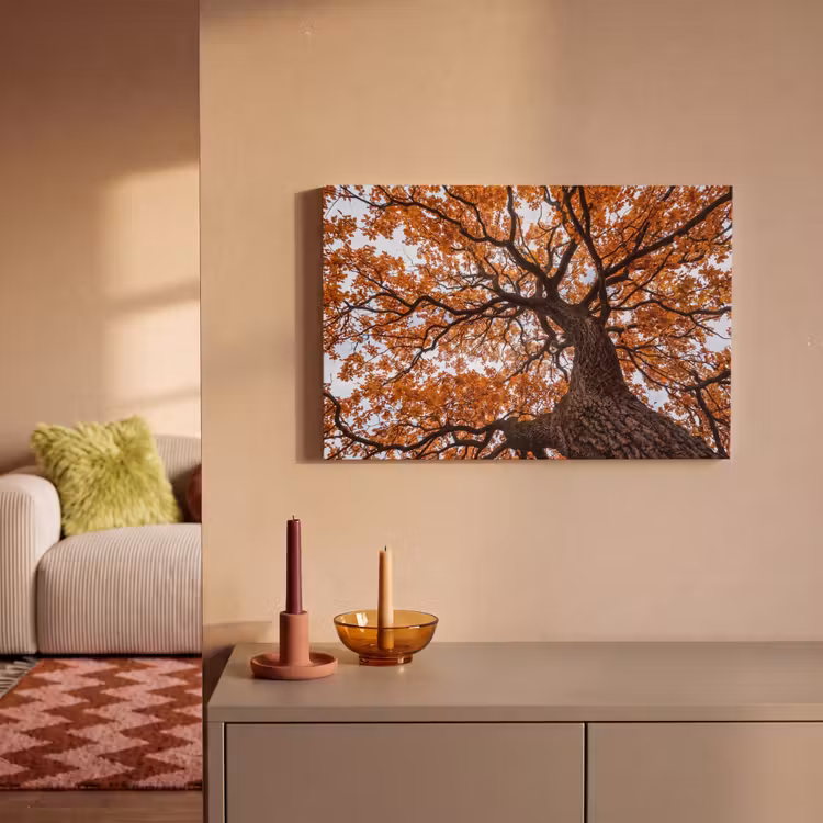 Canvas schilderij - Boom - Bladerdak - Herfst - Oranje - Sfeervol — 2