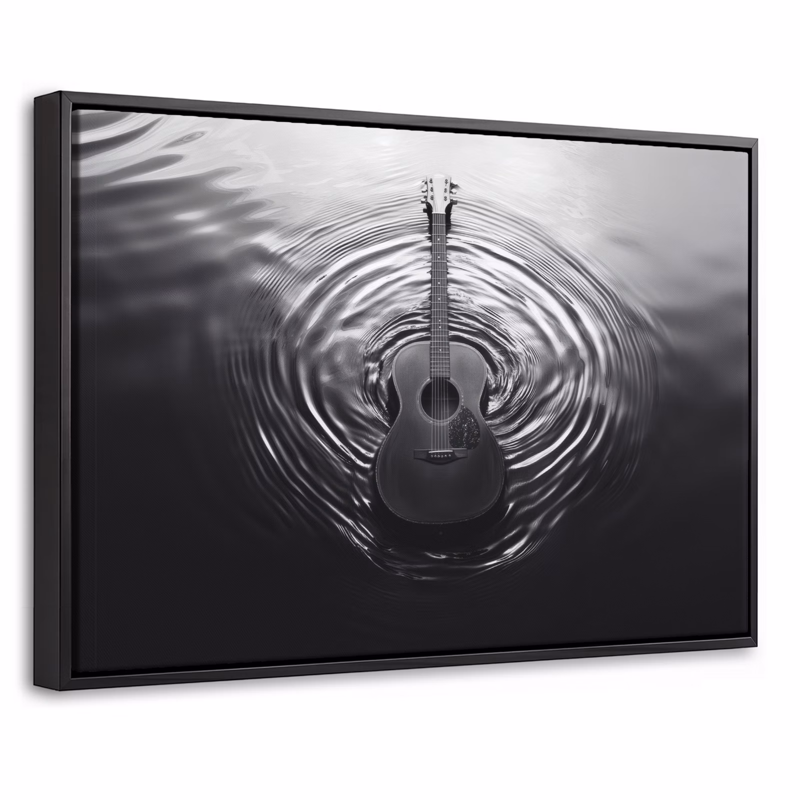 Canvas met lijst - Gitaar - Hout - Water — 1