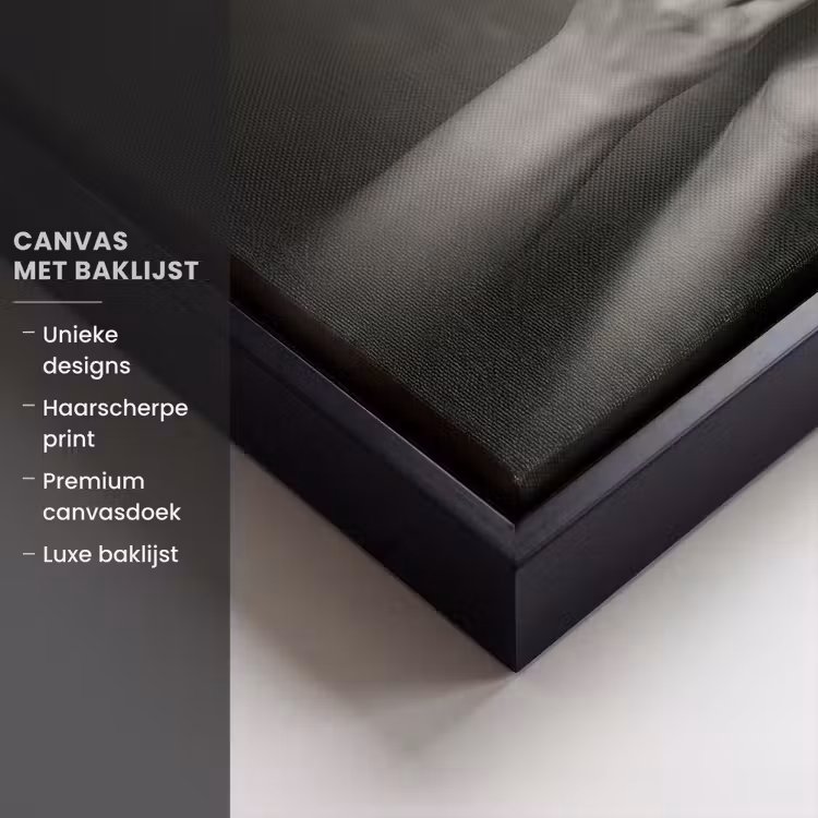 Canvas met lijst - Champagnefles - Glas - Minimalistisch - Spetters — 5