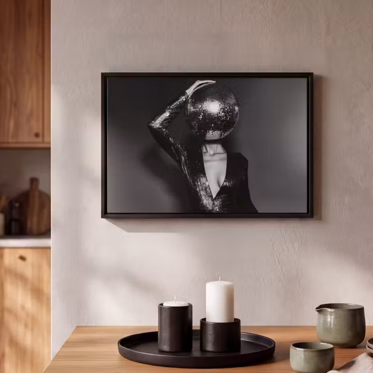 Canvas met lijst - Discobal - Gezicht - Glamour - Zwart — 2