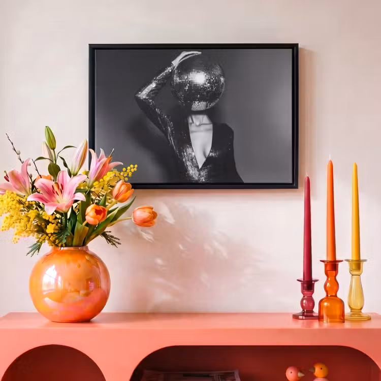 Canvas met lijst - Discobal - Gezicht - Glamour - Zwart — 4