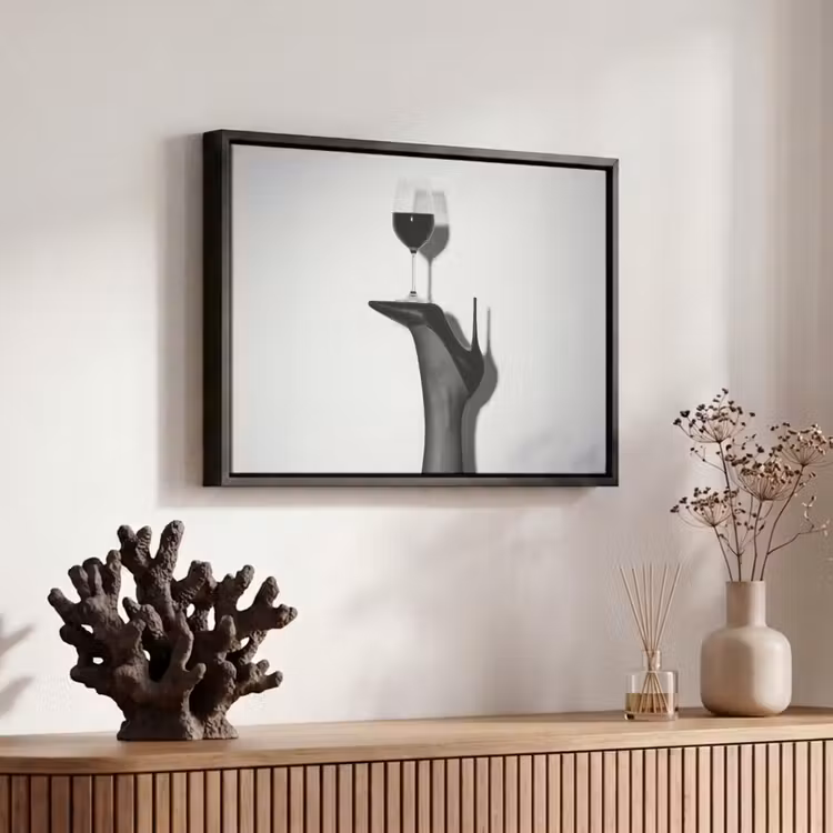 Canvas met lijst - Hak - Wijn - Minimalistisch - Zwart — 6