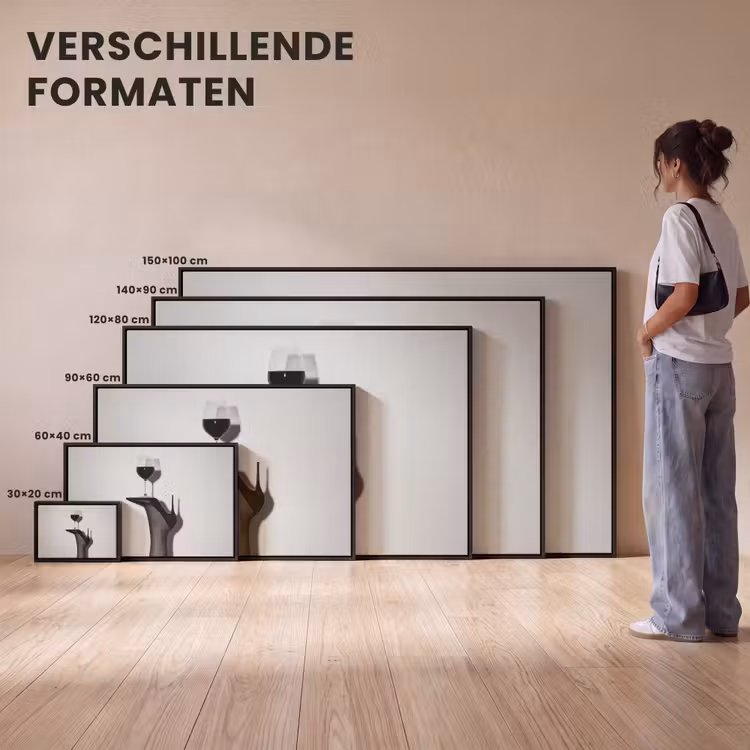 Canvas met lijst - Hak - Wijn - Minimalistisch - Zwart — 7