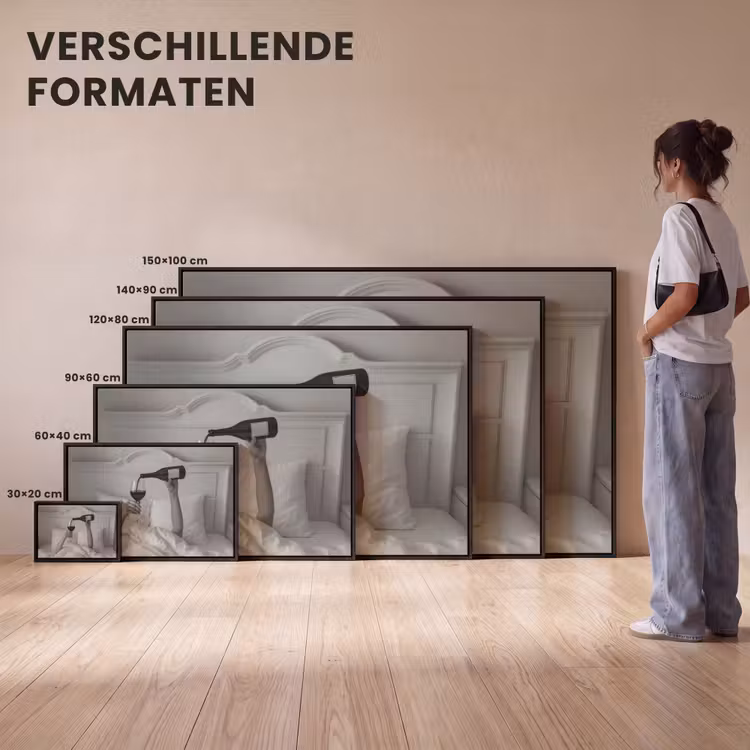 Canvas met lijst - Lakens - Armen - Wijn - Glas — 7