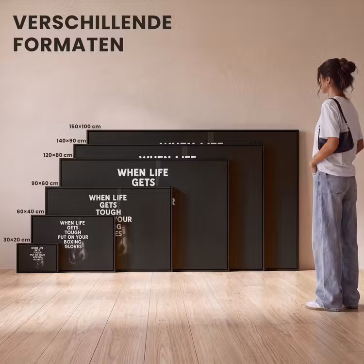 Canvas met lijst - Tekst - Bokshandschoenen - Wit — 7