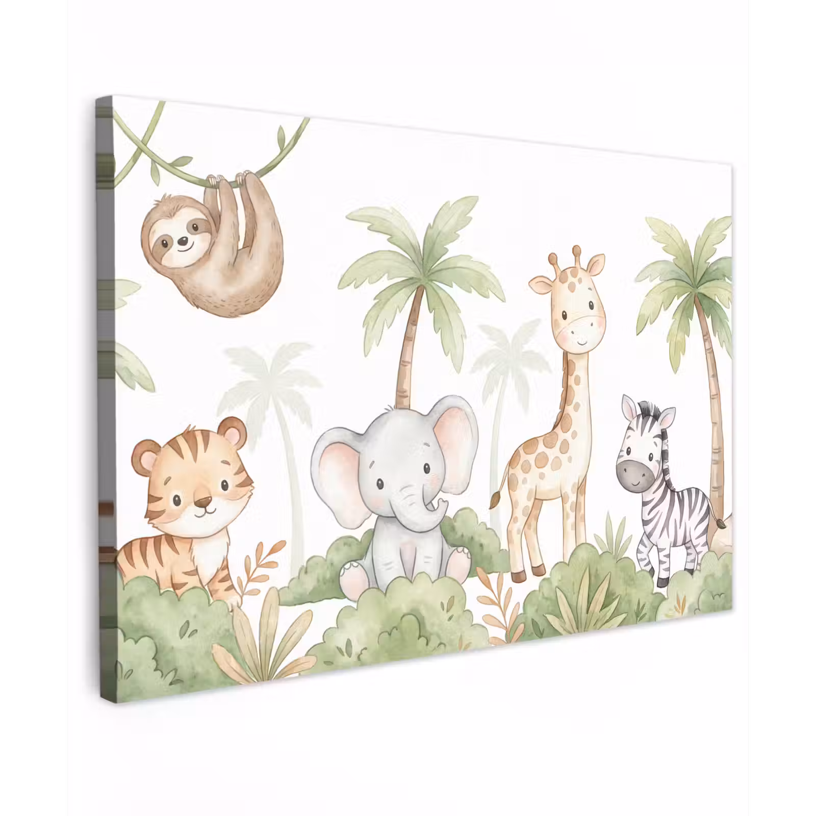 Canvas schilderij - Dieren - Jungle - Pastel — 1