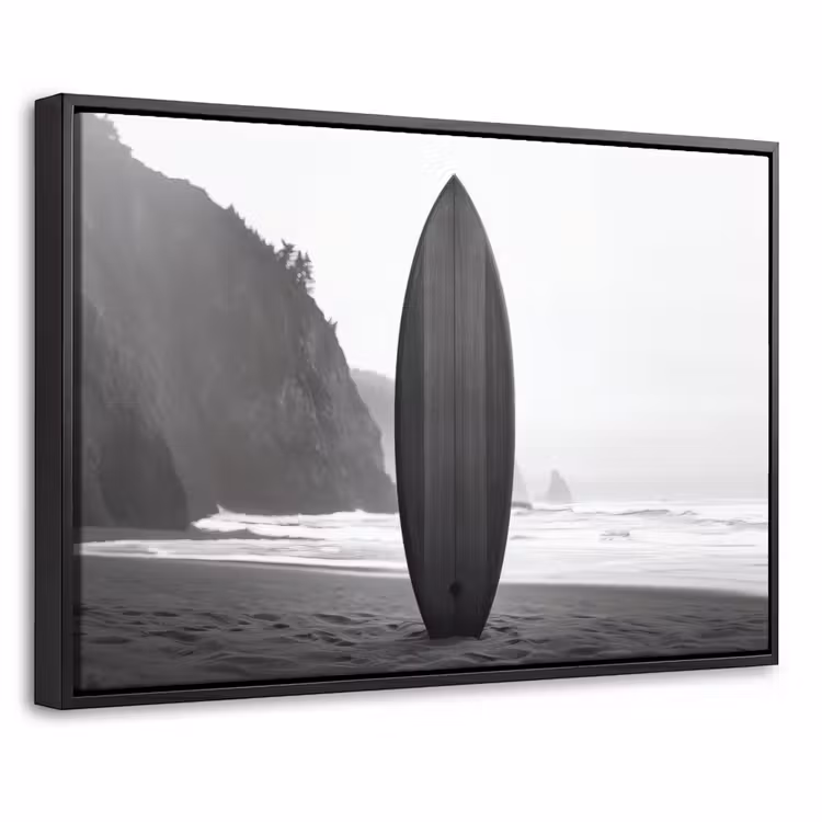 Canvas met lijst - Surfplank - Zand - Zee — 1
