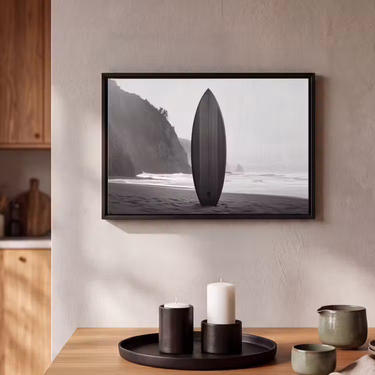 Canvas met lijst - Surfplank - Zand - Zee — 2