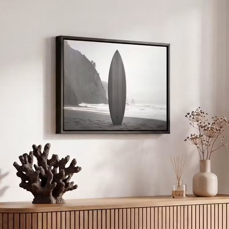 Canvas met lijst - Surfplank - Zand - Zee — 6