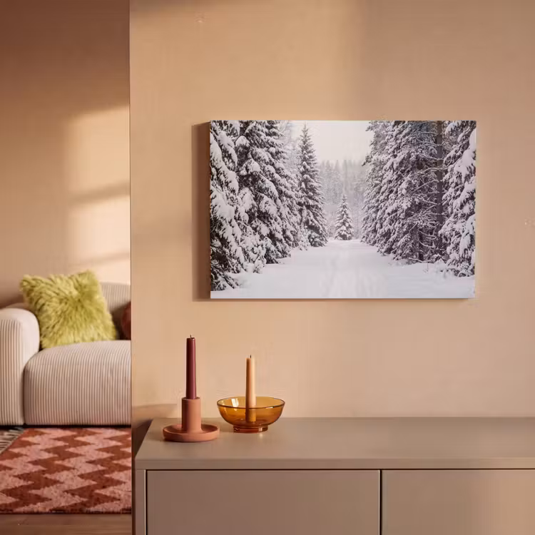 Canvas schilderij - Bos - Winter - Sneeuw - Pad - Natuur — 2