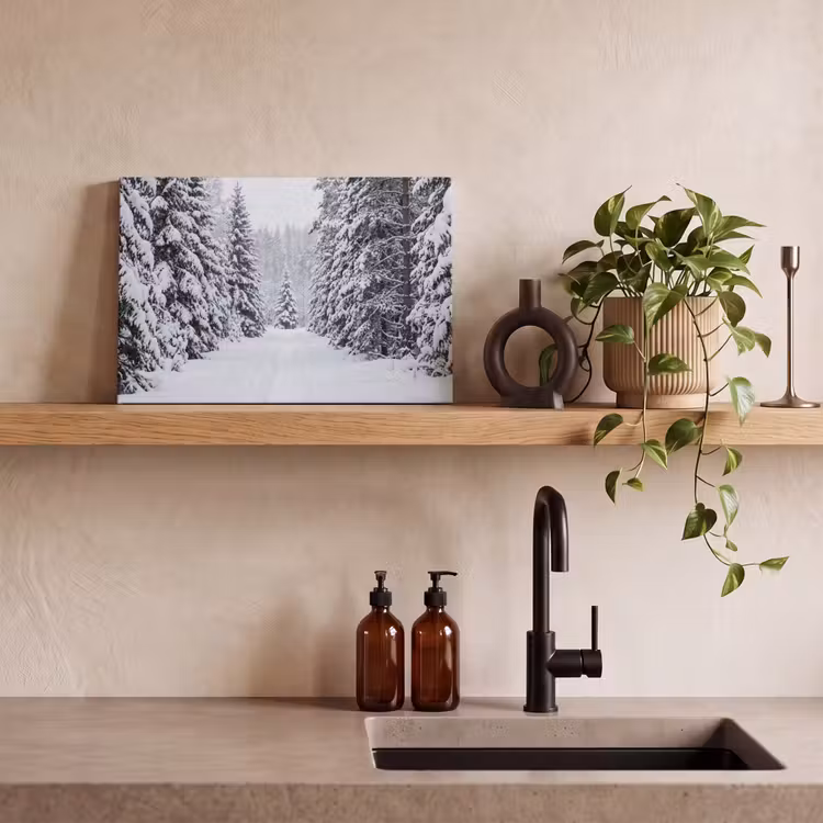 Canvas schilderij - Bos - Winter - Sneeuw - Pad - Natuur — 3