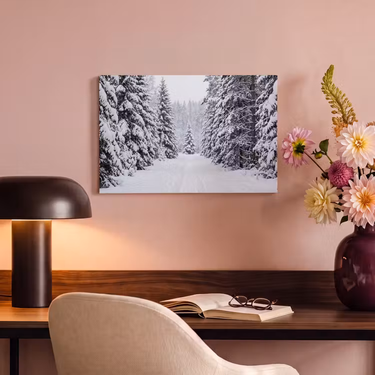 Canvas schilderij - Bos - Winter - Sneeuw - Pad - Natuur — 4