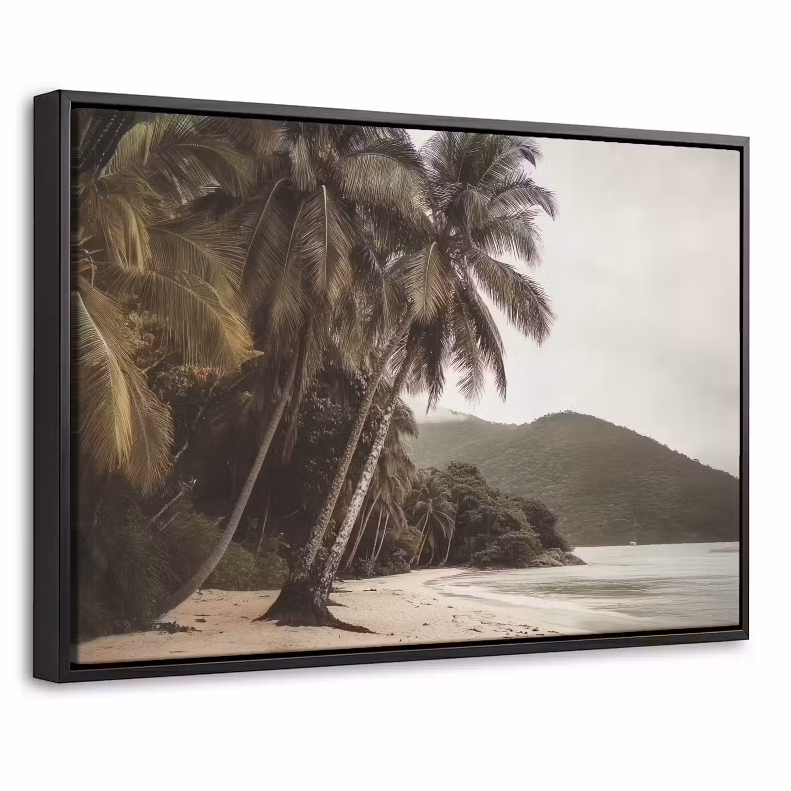 Canvas met lijst - Eiland - Palmboom - Zee — 1
