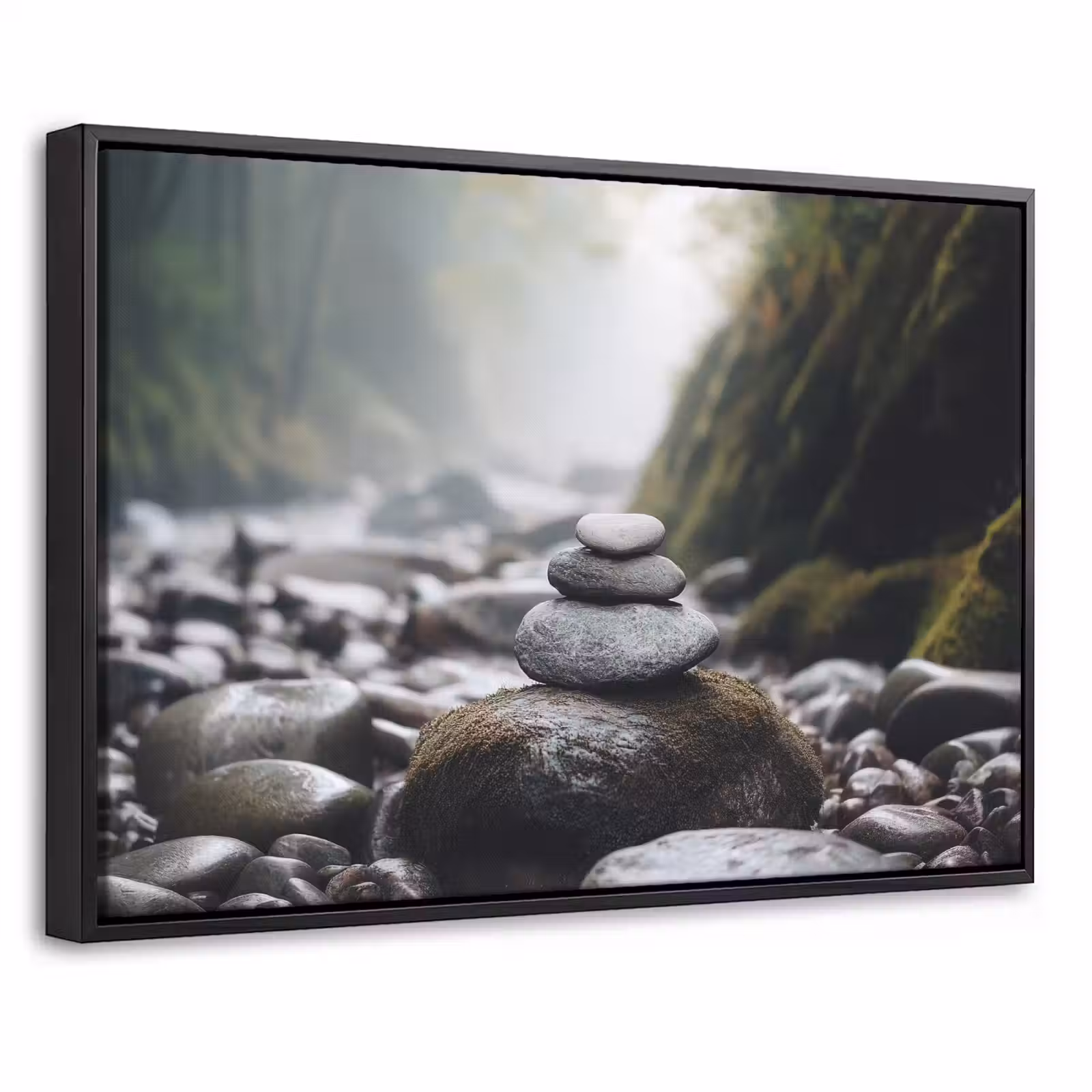 Canvas met lijst - Stenen - Stapel - Natuur — 1