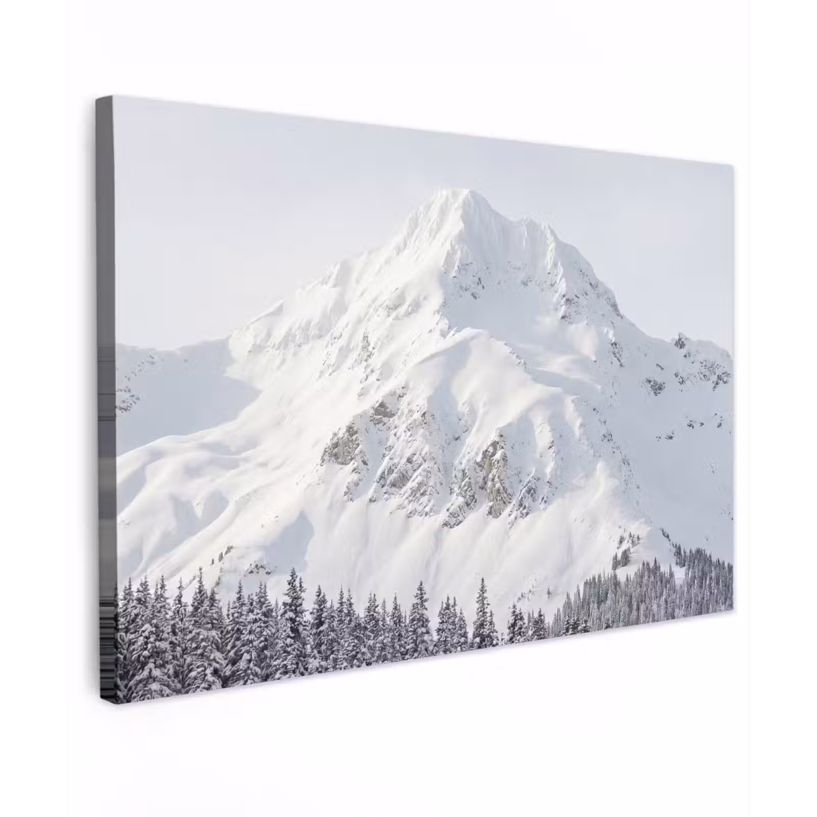 Canvas schilderij - Berg - Sneeuw - Winter - Natuur - Wit — 1