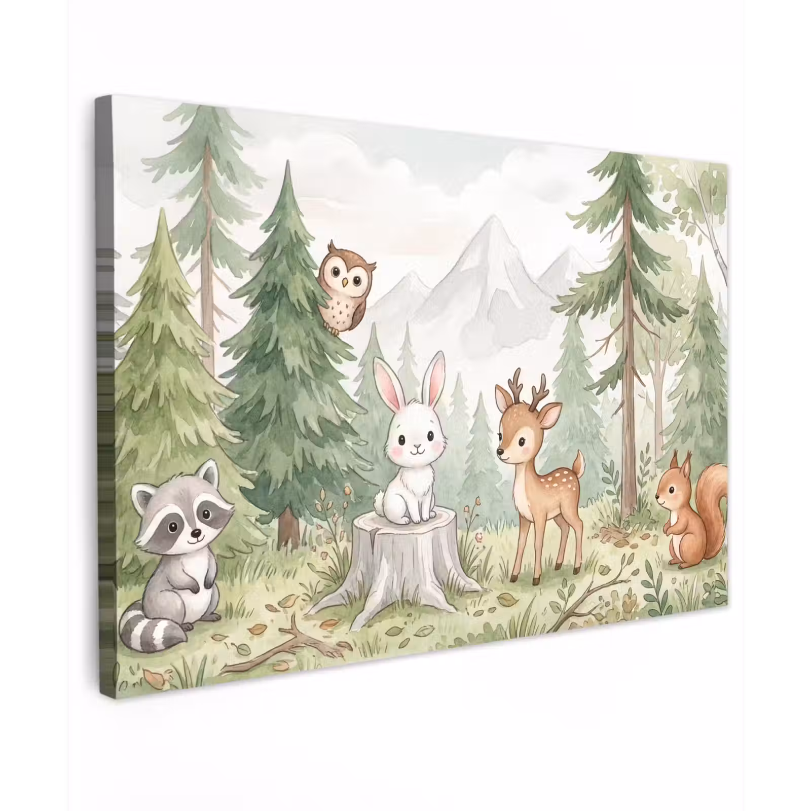 Canvas schilderij - Bos - Dieren - Groen — 1