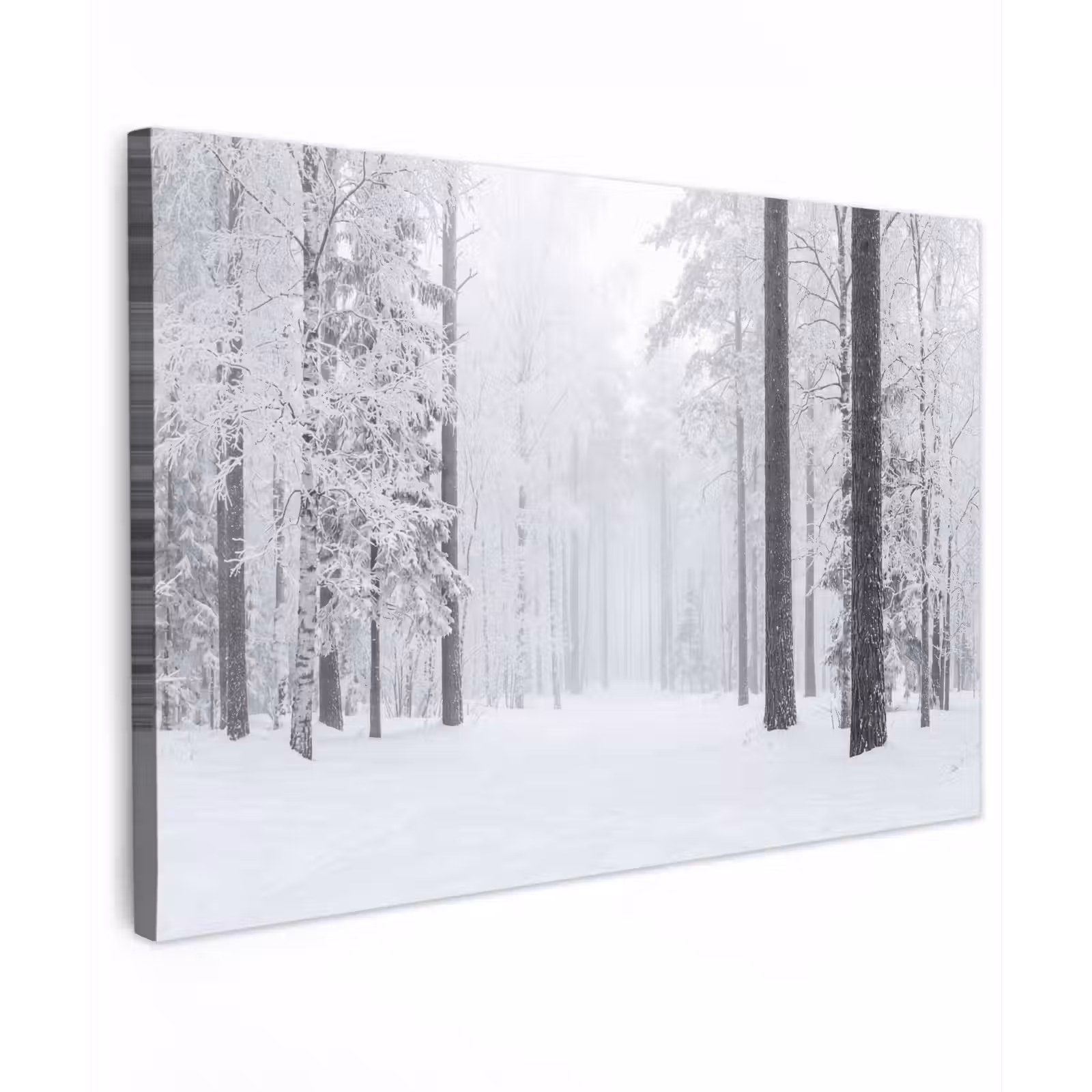 Canvas schilderij - Bos - Sneeuw - Pad - Winter - Stilte — 1