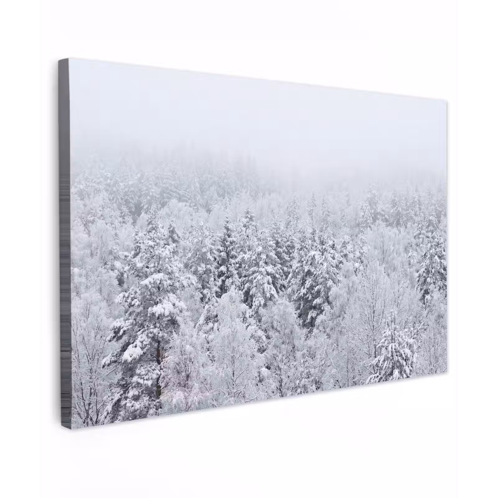 Canvas schilderij - Bos - Sneeuw - Winter - Natuur - Wit — 1