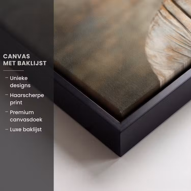 Canvas met lijst - Boedha - Beeld - Bruin - Rust — 5