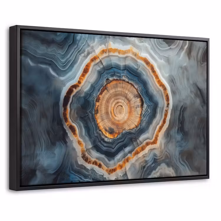 Canvas met lijst - Cirkel - Ringen - Steen - Tinten — 1
