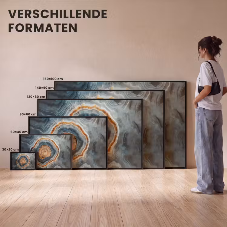 Canvas met lijst - Cirkel - Ringen - Steen - Tinten — 7