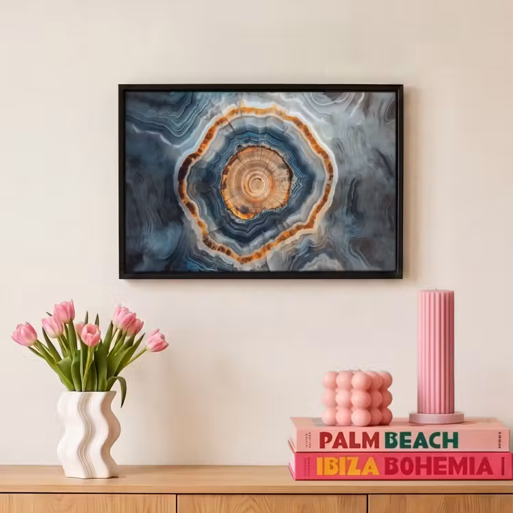 Canvas met lijst - Cirkel - Ringen - Steen - Tinten — 8