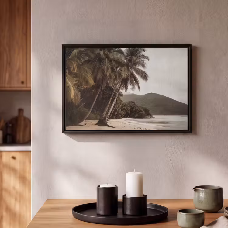 Canvas met lijst - Eiland - Palmboom - Zee — 2
