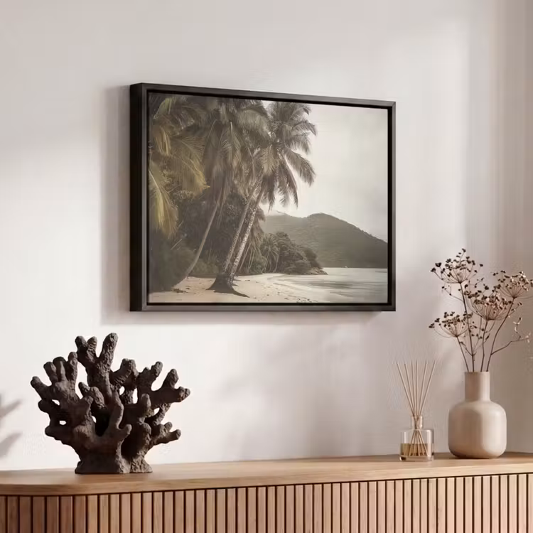 Canvas met lijst - Eiland - Palmboom - Zee — 6