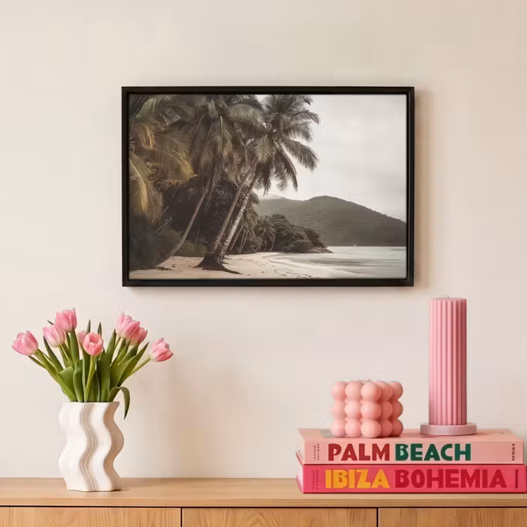 Canvas met lijst - Eiland - Palmboom - Zee — 8