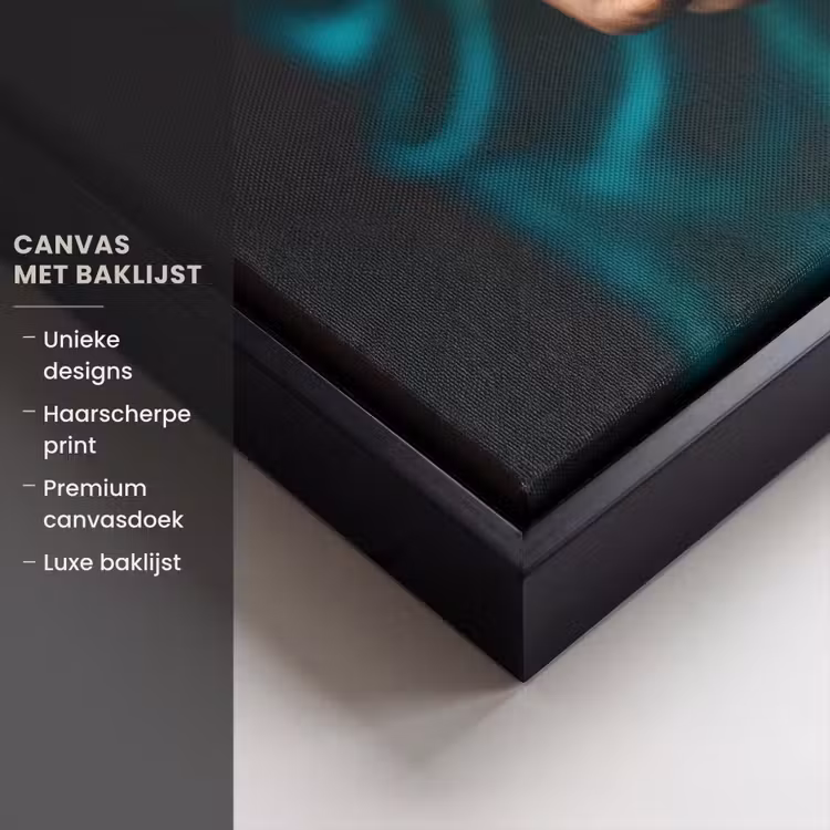 Canvas met lijst - Goud - Kom - Blauw — 5